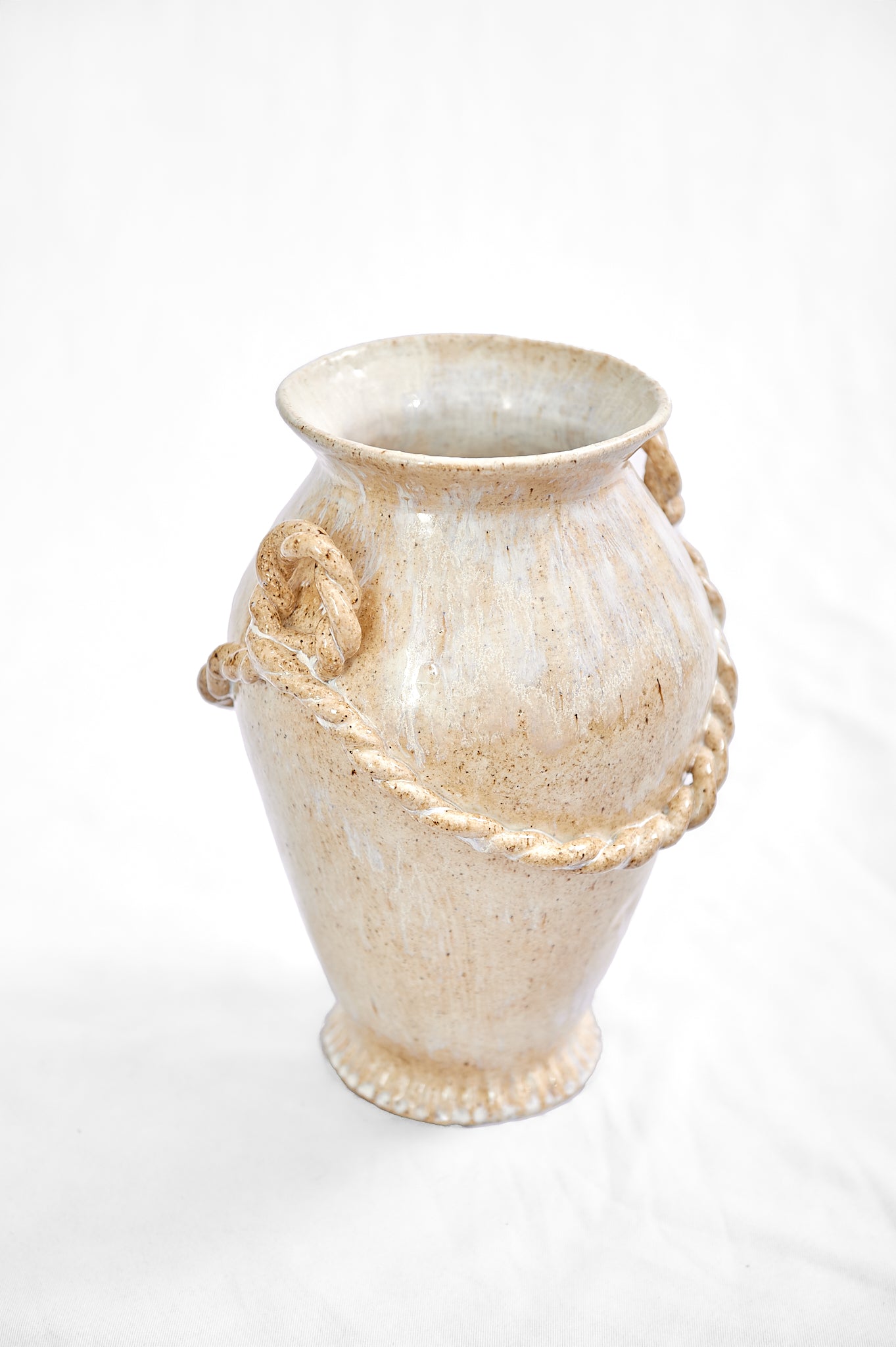 Hand-Coiled Rope Amphora Vase – 12"