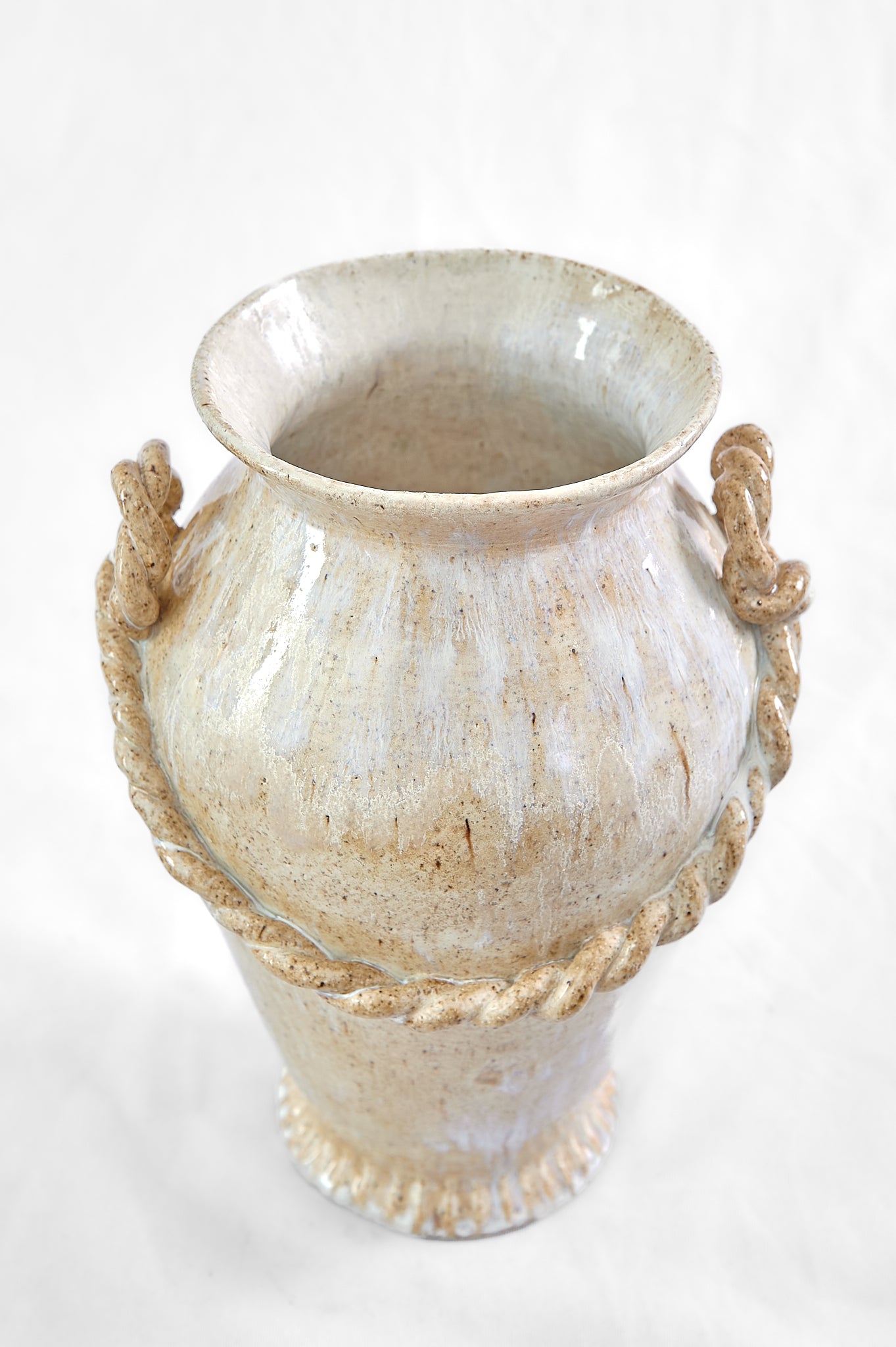 Hand-Coiled Rope Amphora Vase – 12"