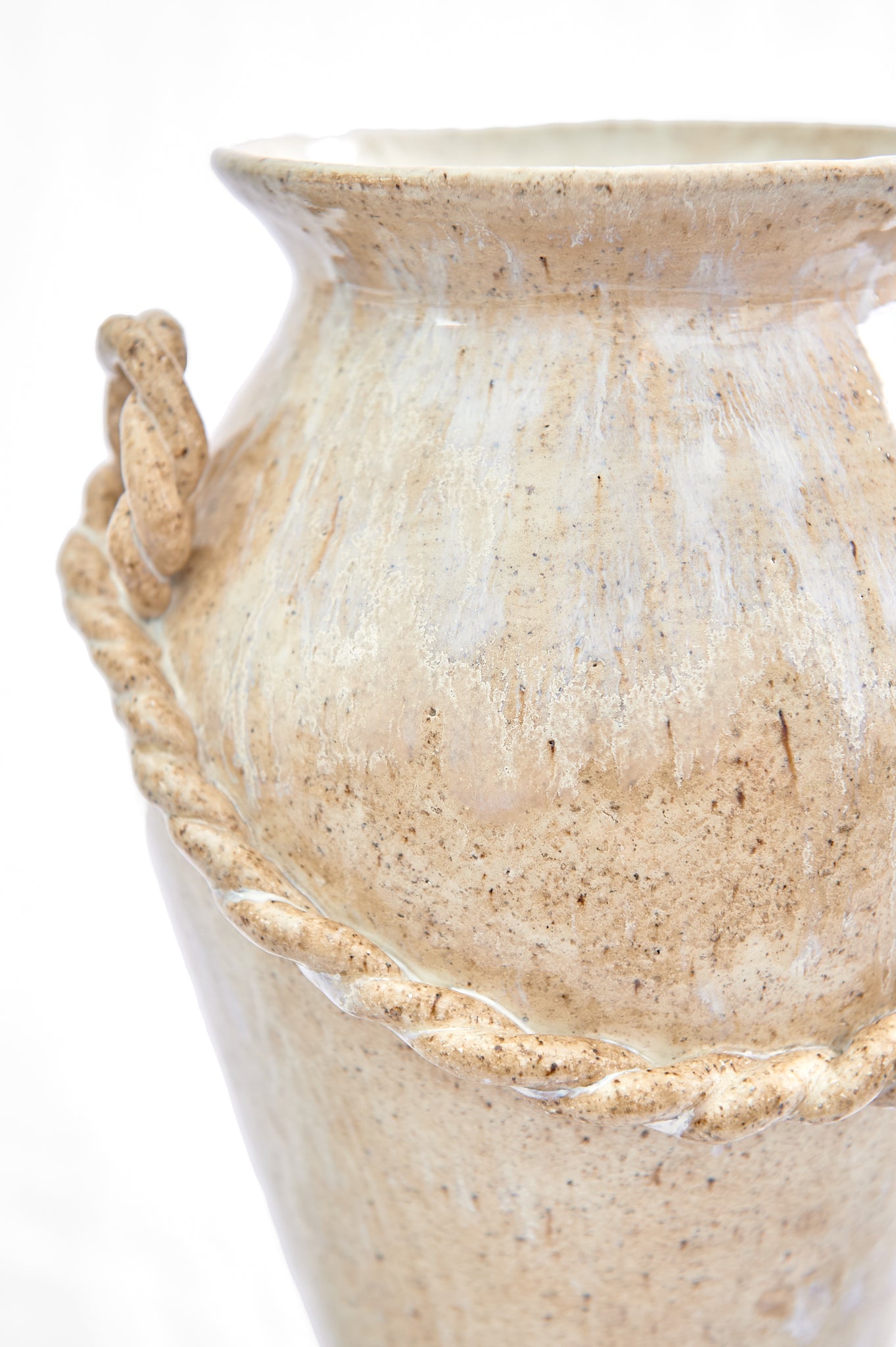 Hand-Coiled Rope Amphora Vase – 12"